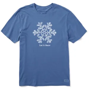 Men's Let it Snow Snowflake Short Sleeve Crusher Tee Life is Good