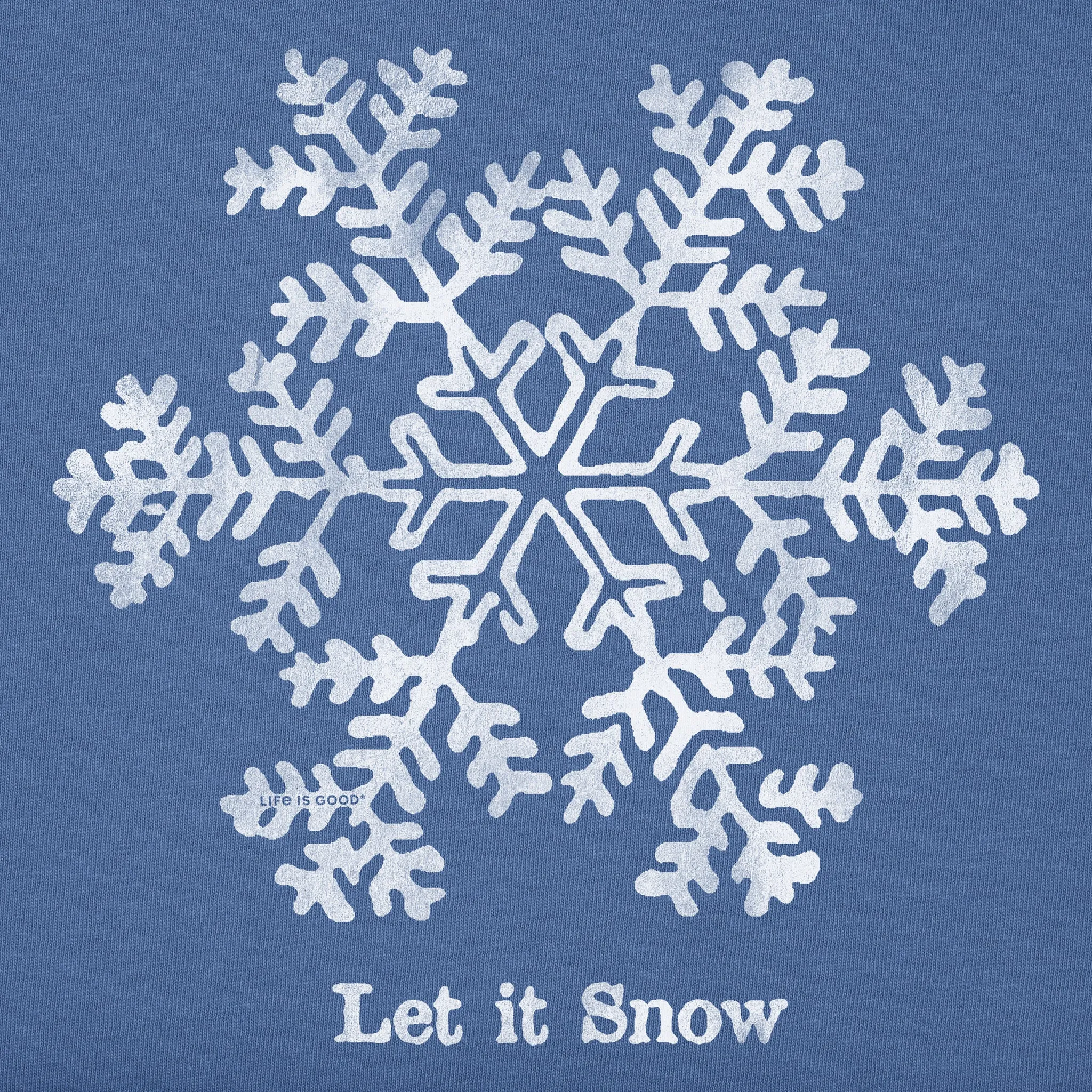 Men's Let it Snow Snowflake Short Sleeve Crusher Tee Life is Good