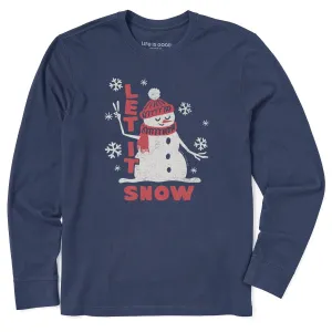 Men's Let it Snow Snowman Long Sleeve Crusher Tee Life is Good