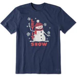 Men's Let it Snow Snowman Short Sleeve Crusher Tee Life is Good