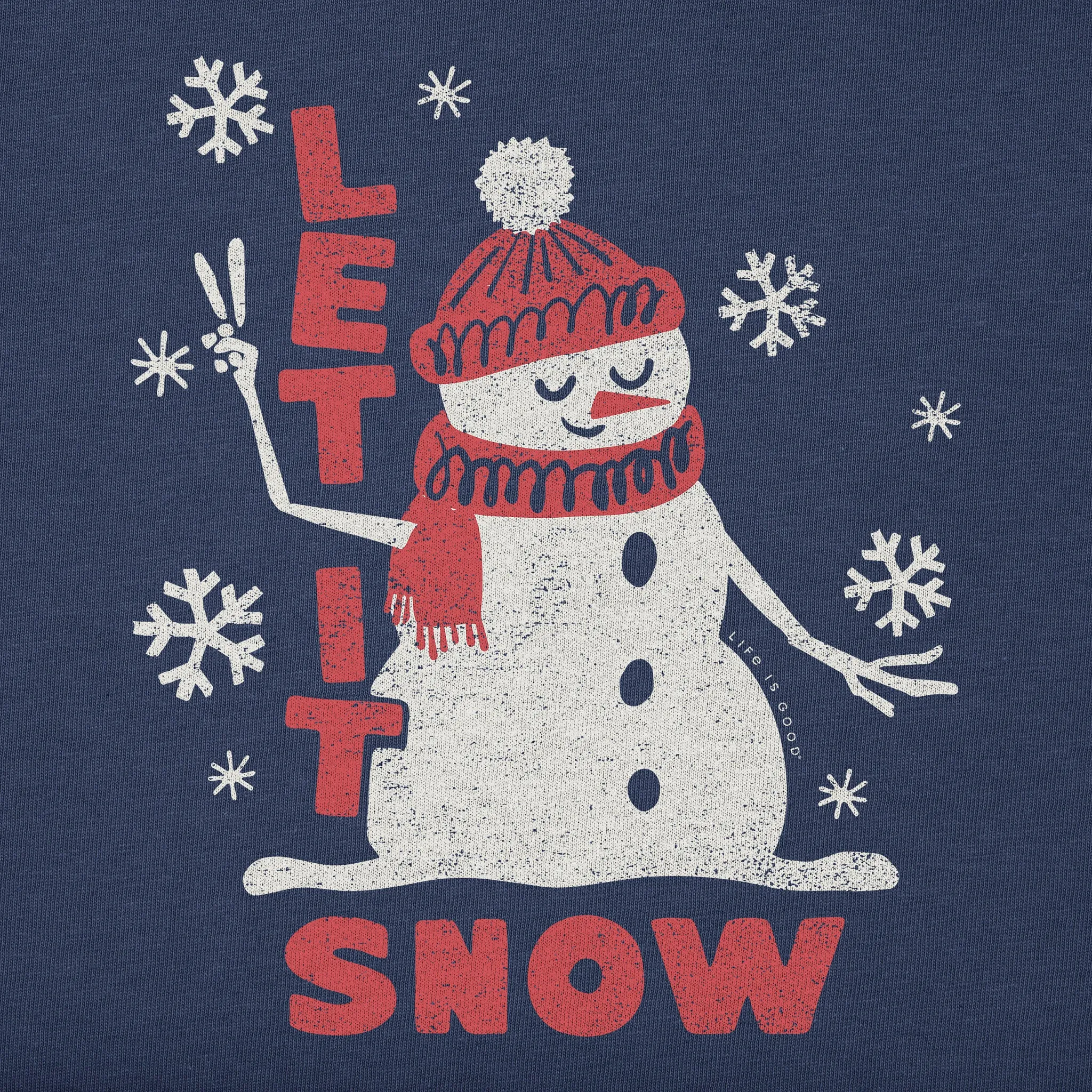 Men's Let it Snow Snowman Short Sleeve Crusher Tee Life is Good