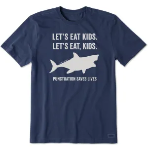 Men's Let's Eat, Kids Shark Short Sleeve Crusher Tee Life is Good