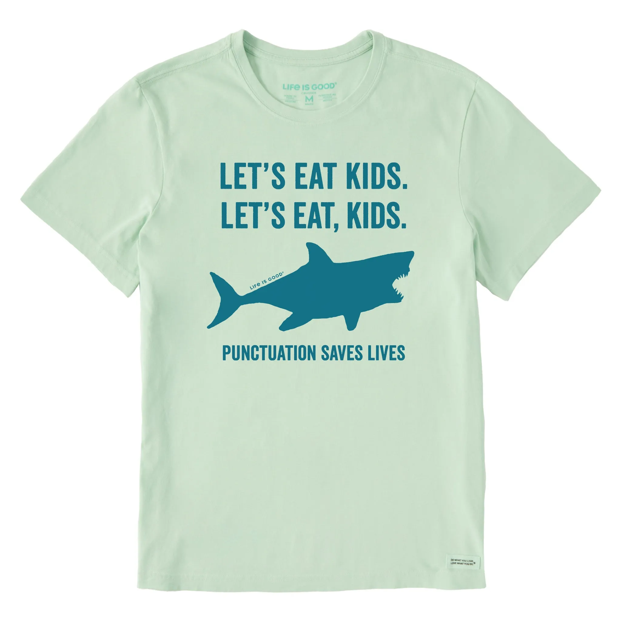 Men's Let's Eat, Kids Shark Short Sleeve Crusher Tee Life is Good