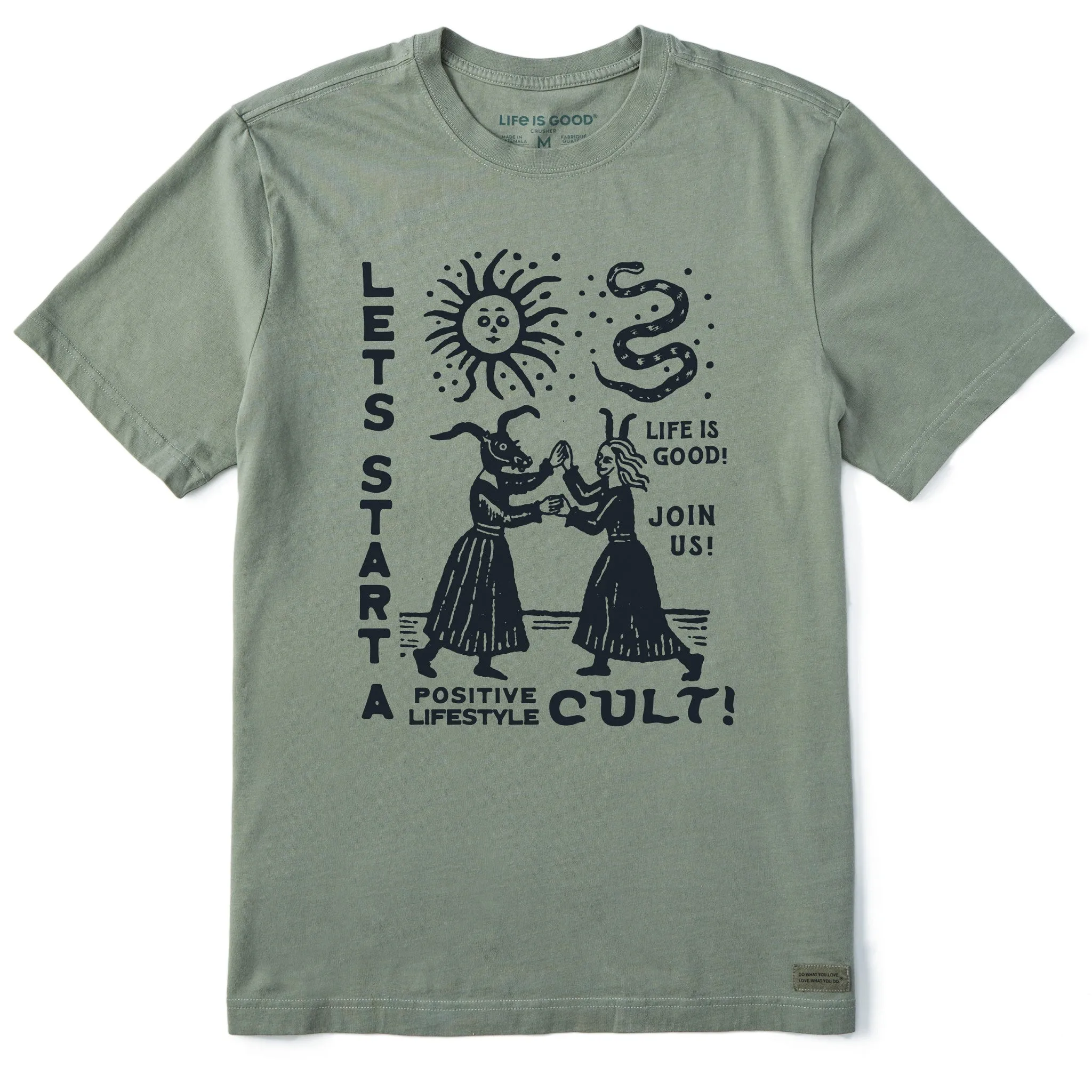 Men's Let's Start a Cult Short Sleeve Crusher Tee Life is Good