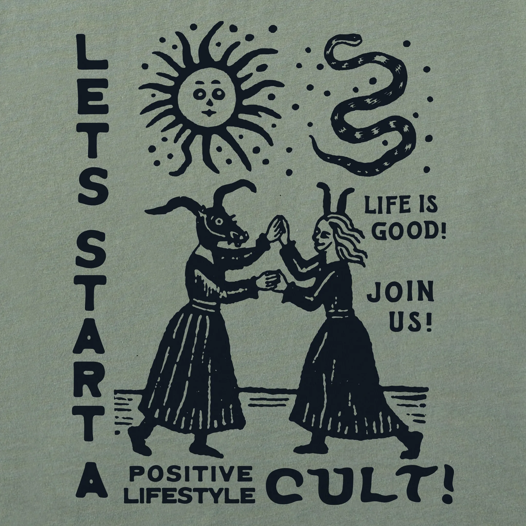 Men's Let's Start a Cult Short Sleeve Crusher Tee Life is Good