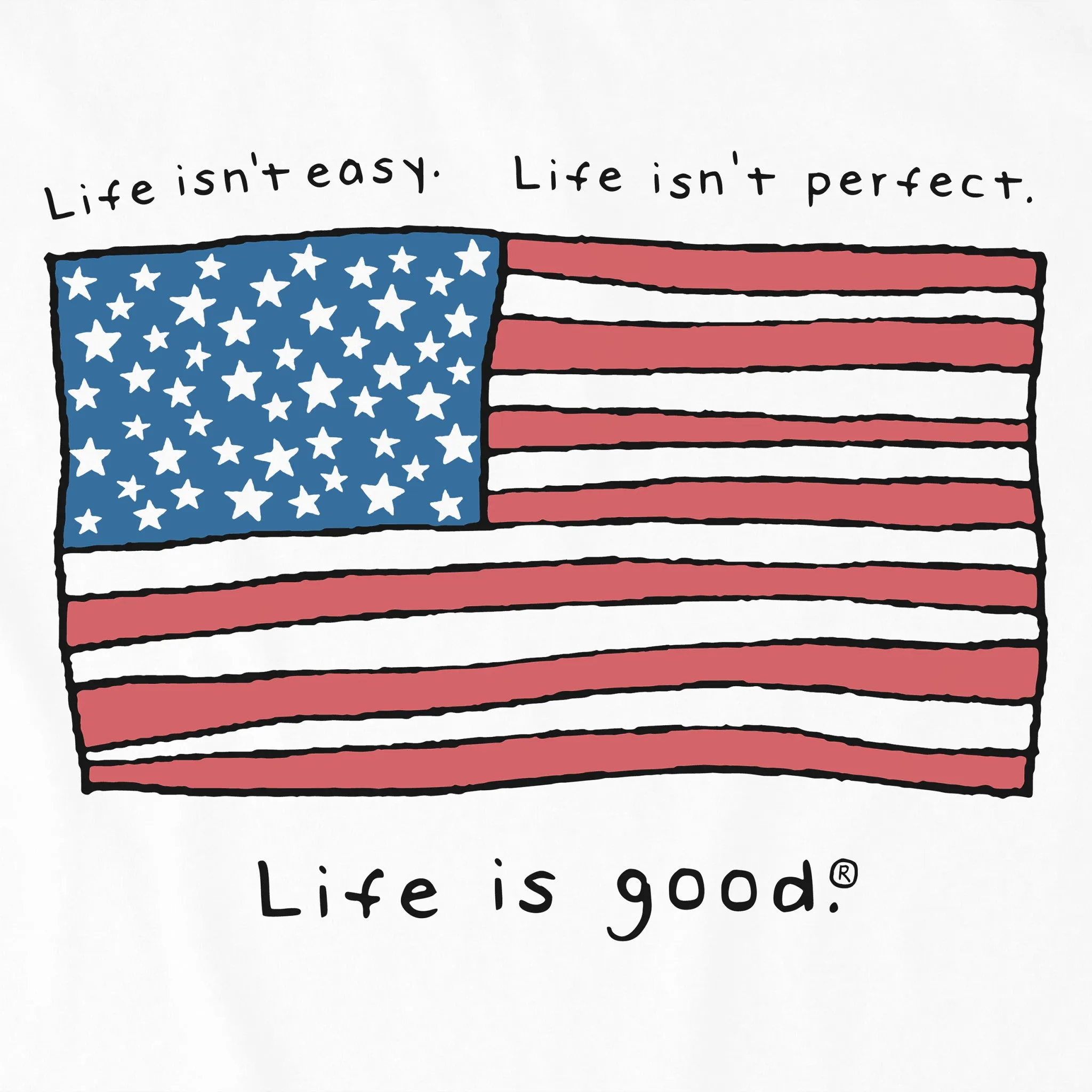 Men's Life is Good America Long Sleeve Crusher Tee Life is Good