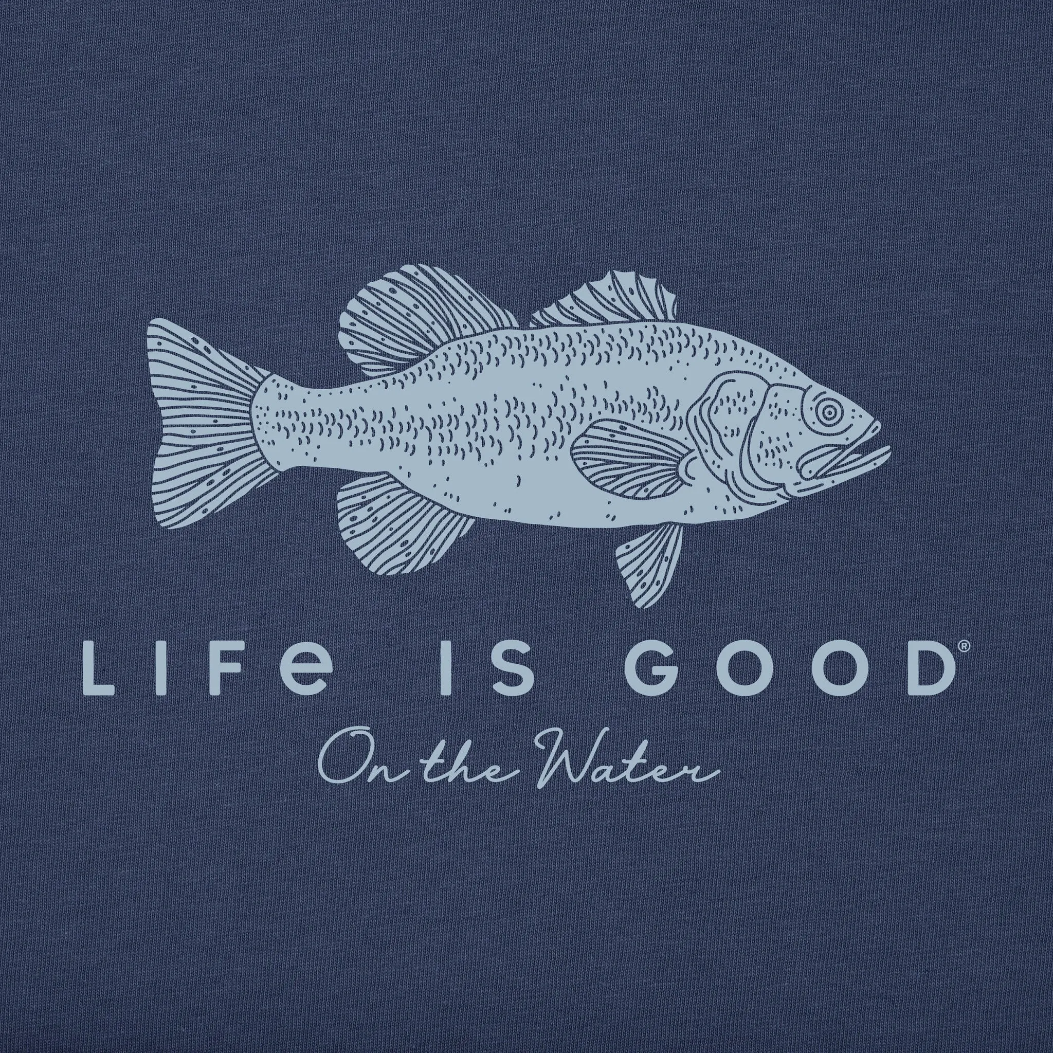 Men's Life is Good on the Water Bass Short Sleeve Tee Life is Good
