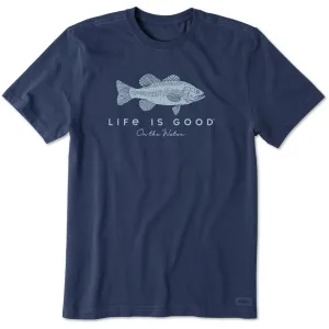 Men's Life is Good on the Water Bass Short Sleeve Tee Life is Good