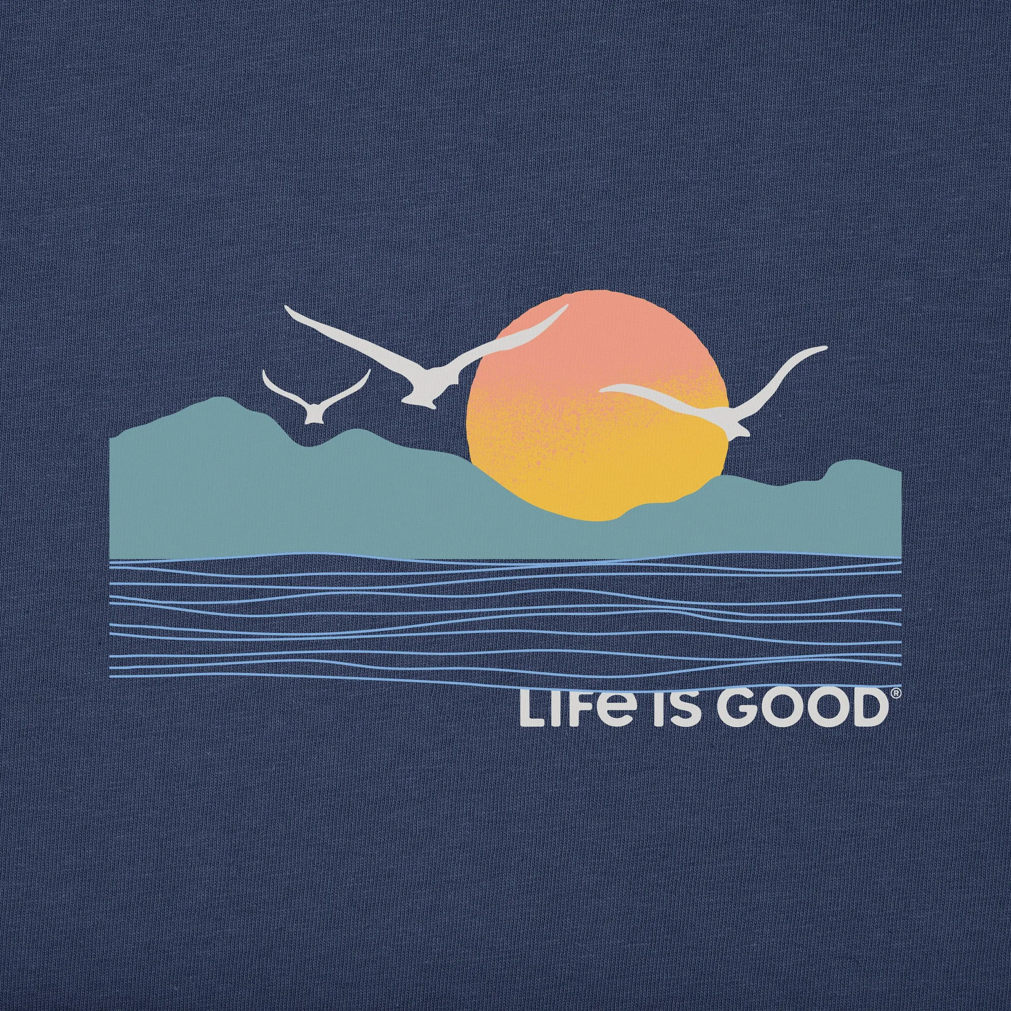 Men's Life is Good Sunset Birds Short Sleeve Tee Life is Good