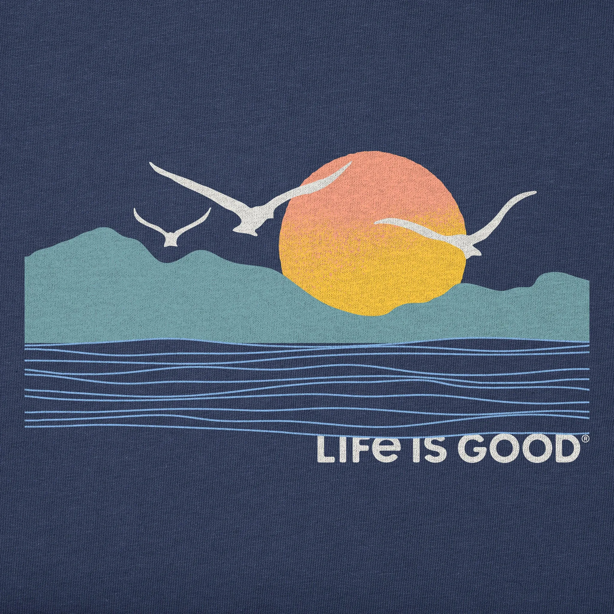 Men's Life is Good Sunset Birds Short Sleeve Tee Life is Good