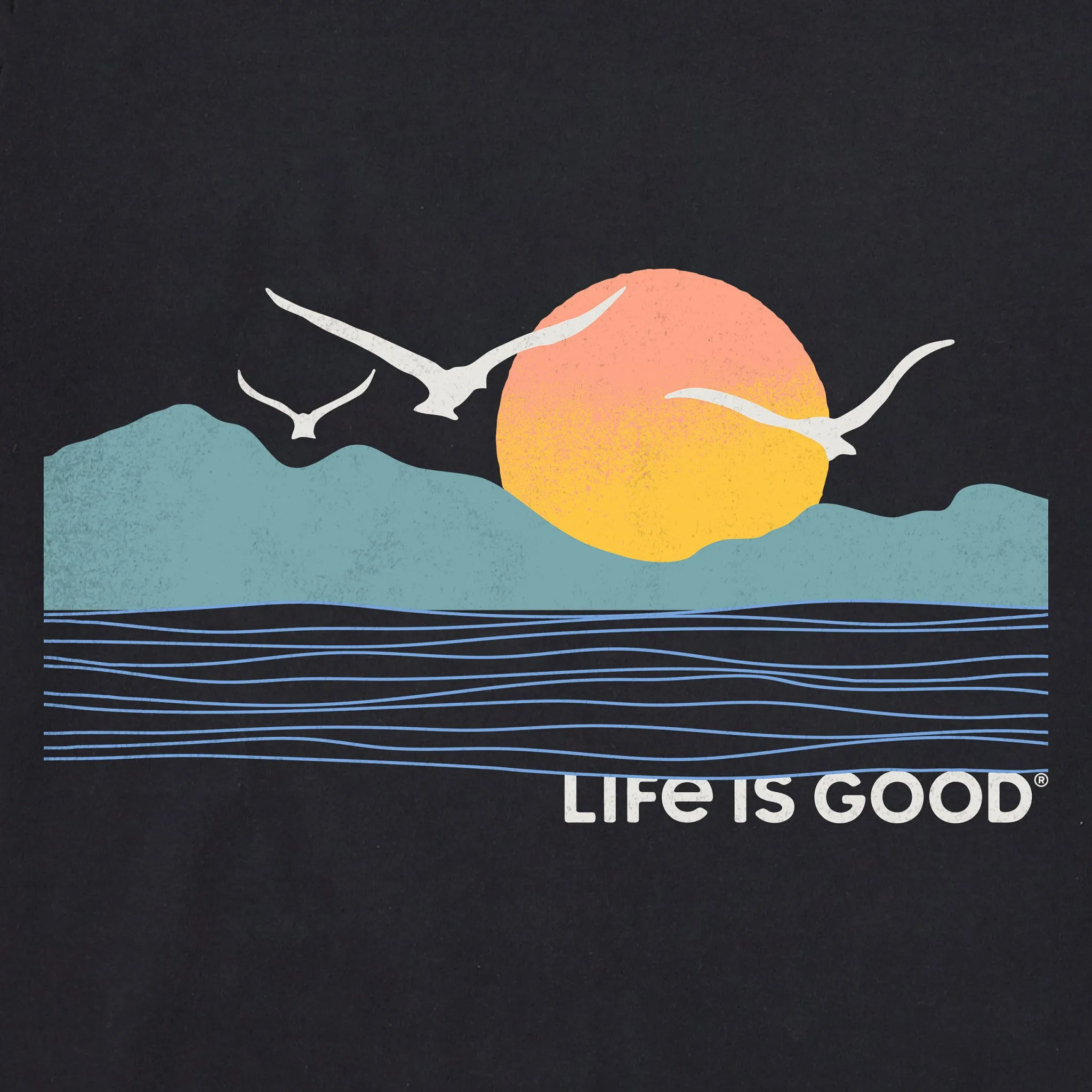 Men's Life is Good Sunset Birds Short Sleeve Tee Life is Good