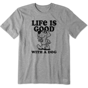 Men's Life is Good With a Dog Short Sleeve Tee Life is Good