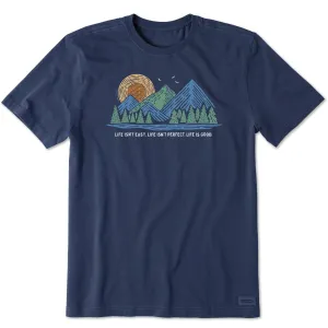 Men's Life Isn't Easy Mountains Short Sleeve Crusher Tee Life is Good
