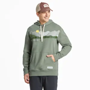 Men's Life Isn't Perfect Mountains Simply True Fleece Hoodie Life is Good