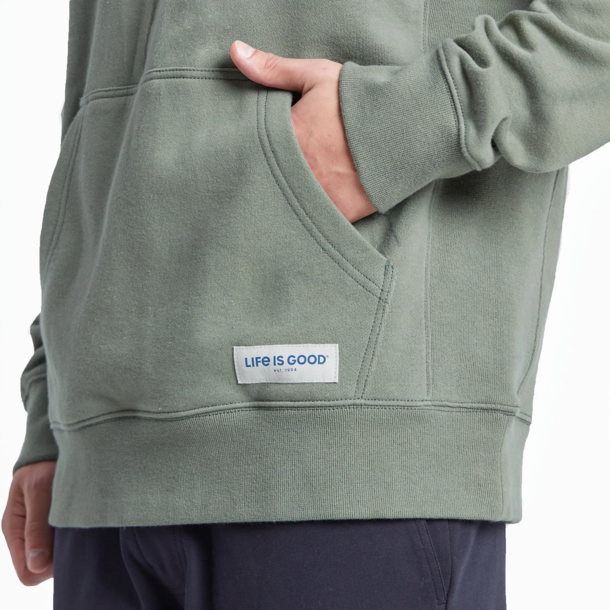 Men's Life Isn't Perfect Mountains Simply True Fleece Hoodie Life is Good