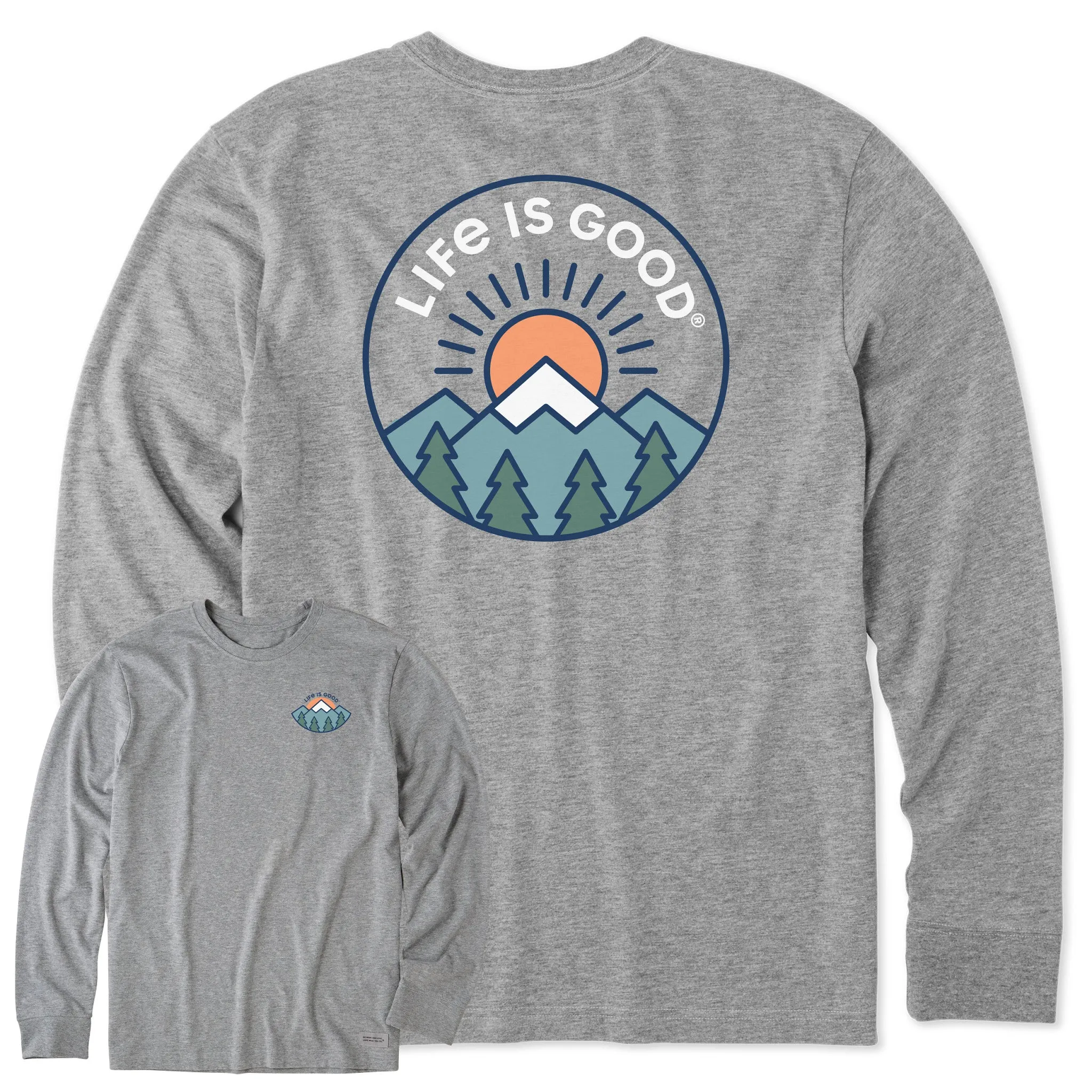 Men's LIG Mountain Sunrise Long Sleeve Crusher Tee Life is Good