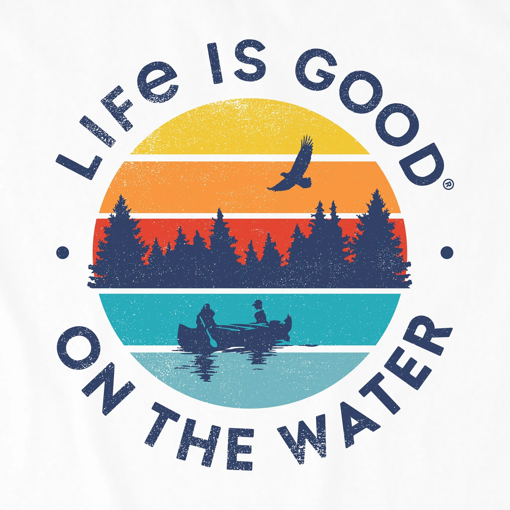 Men's LIG On The Water Sunset Canoe Short Sleeve Tee Life is Good