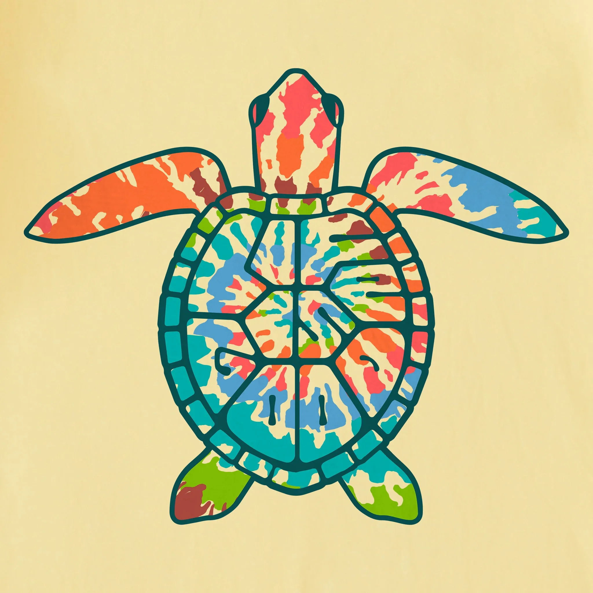 Men's LIG Turtle Shell Tie Dye Short Sleeve Tee Life is Good