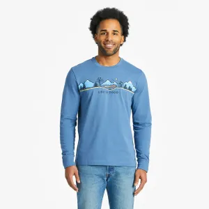 Men's Log Bridge Hike Vista Long Sleeve Crusher Tee Life is Good