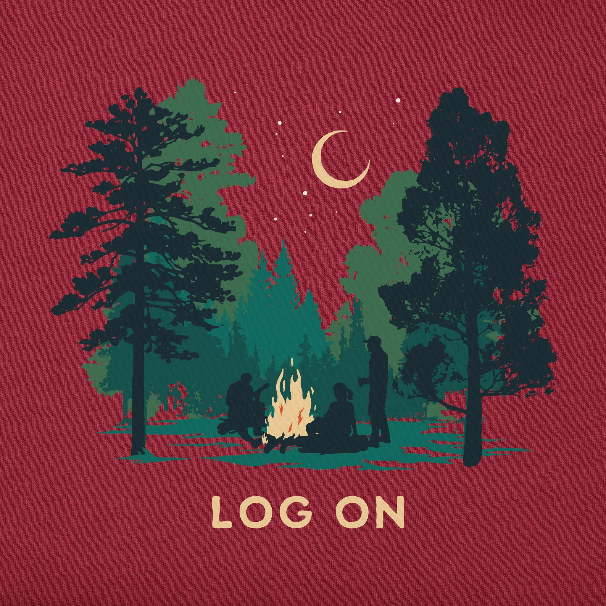 Men's Log On Campfire Long Sleeve Crusher-LITE Tee Life is Good
