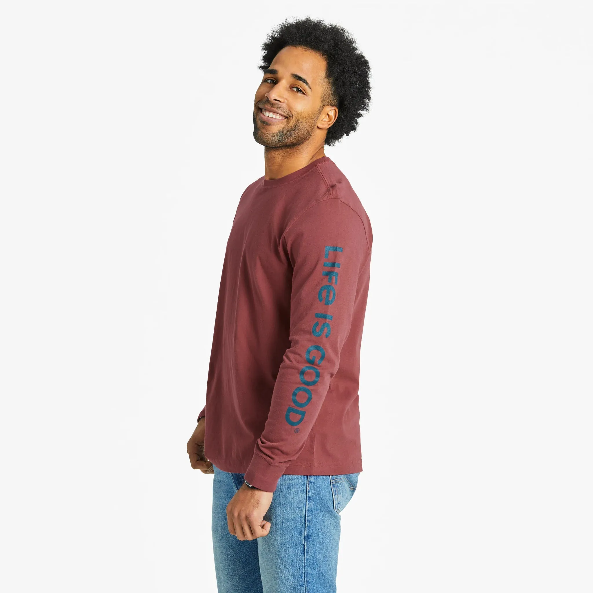 Men's Log On Campfire Long Sleeve Crusher-LITE Tee Life is Good
