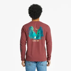 Men's Log On Campfire Long Sleeve Crusher-LITE Tee Life is Good