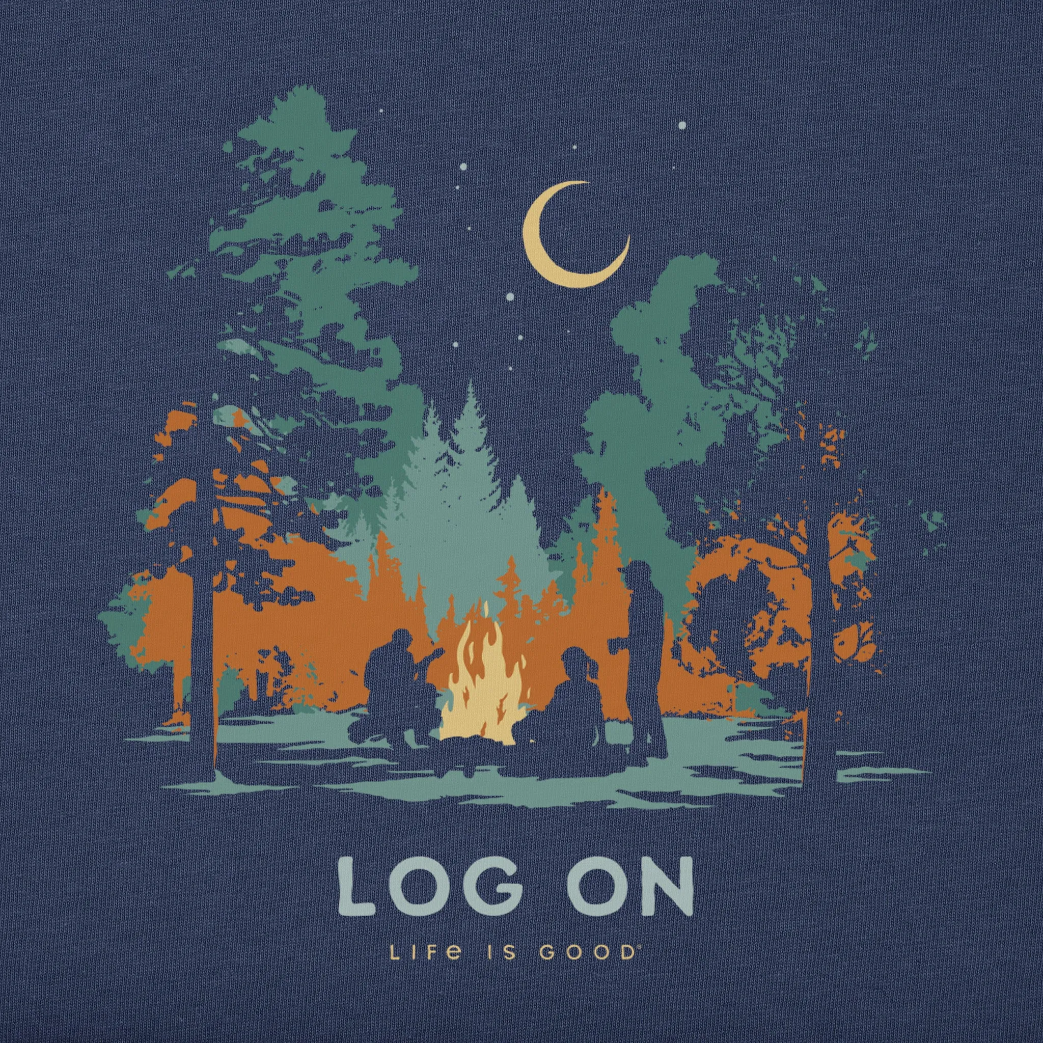 Men's Log On Campfire Long Sleeve Crusher Tee Life is Good