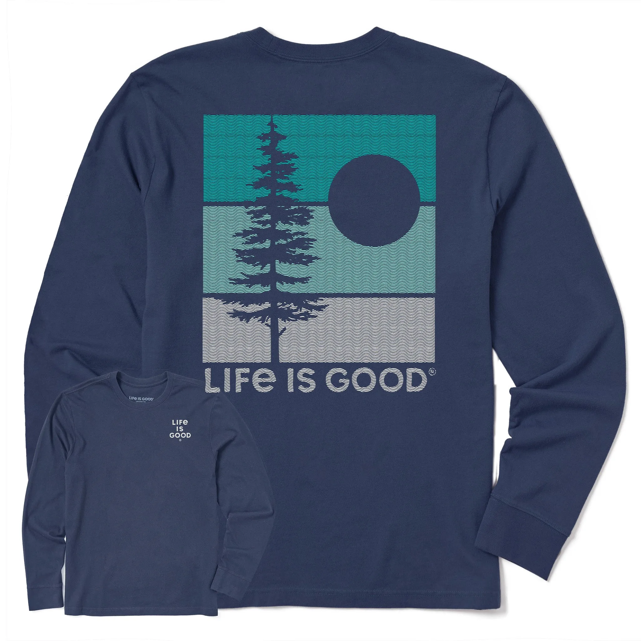 Men's Lone Pine Sunset Long Sleeve Crusher Tee Life is Good