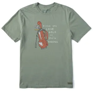 Men's Love Golf Bag Short Sleeve Tee Life is Good