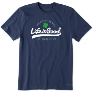 Men's Luckier Script Short Sleeve Crusher Tee Life is Good