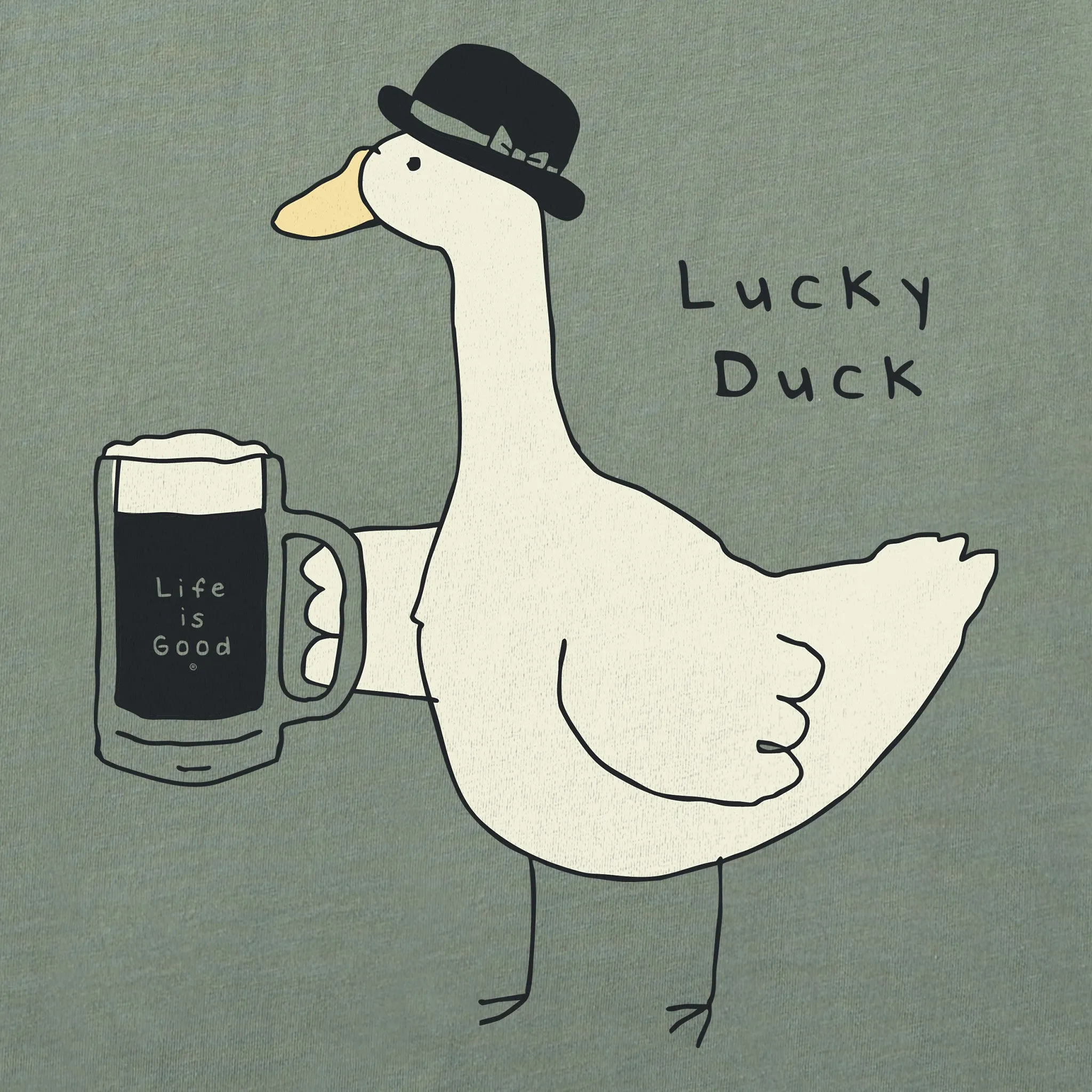 Men's Lucky Duck St. Pat's Long Sleeve Crusher Tee Life is Good