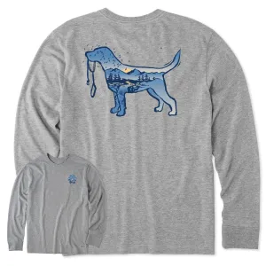Men's Macro Micro Dogscape Long Sleeve Crusher Tee Life is Good
