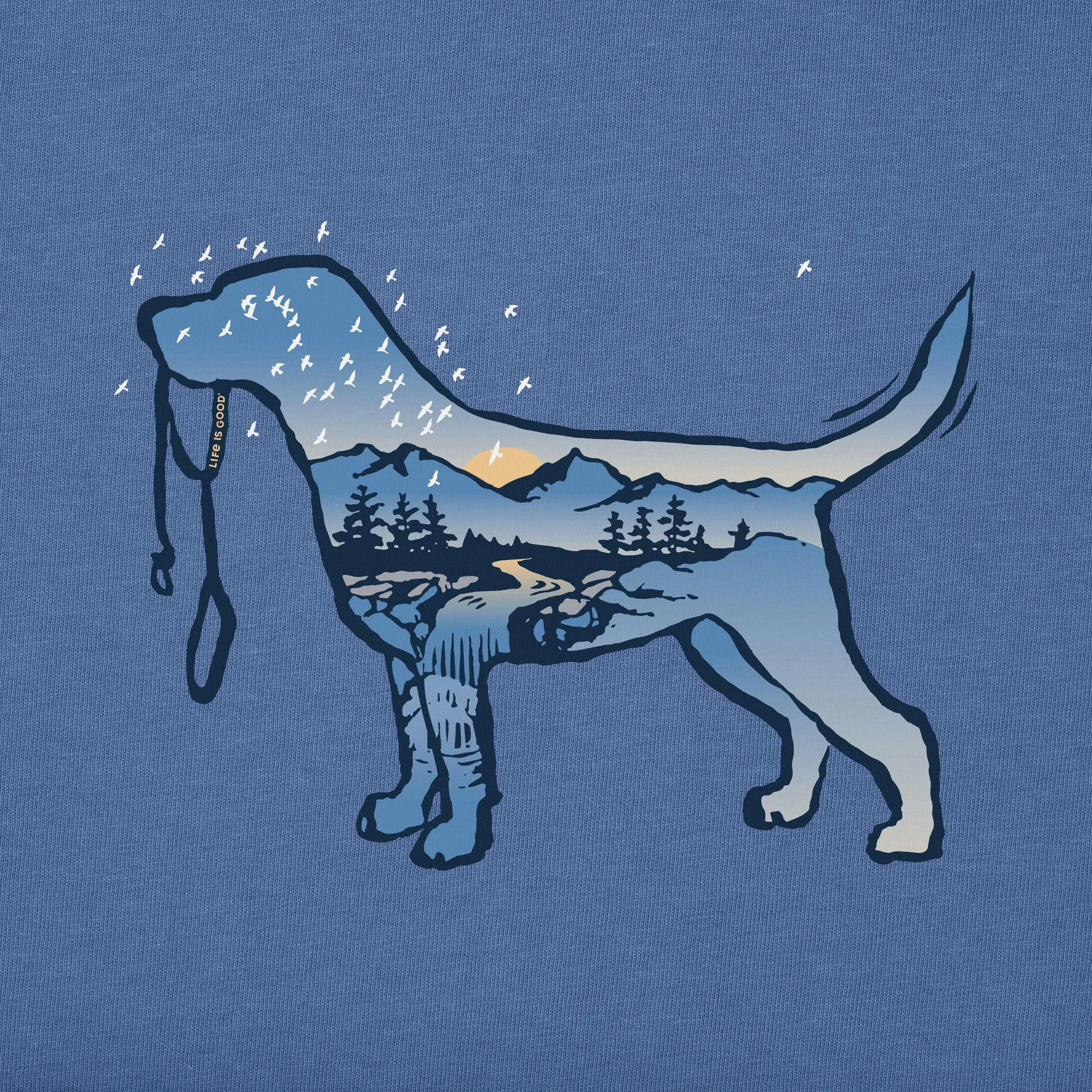 Men's Macro Micro Dogscape Long Sleeve Crusher Tee Life is Good