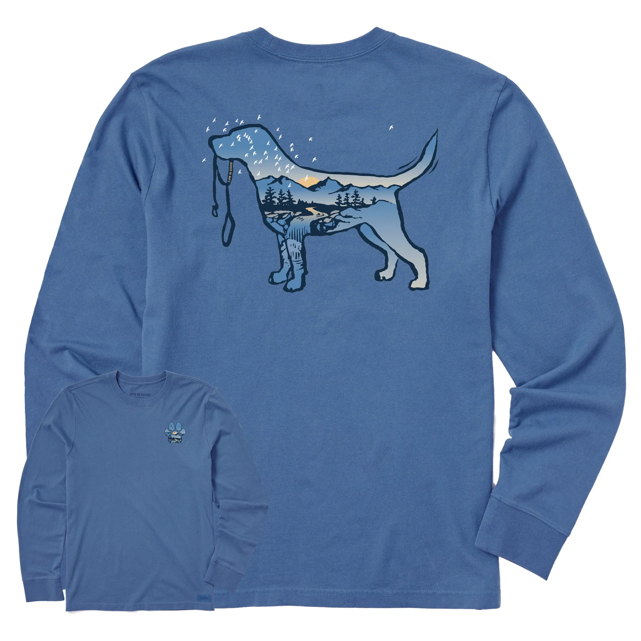 Men's Macro Micro Dogscape Long Sleeve Crusher Tee Life is Good