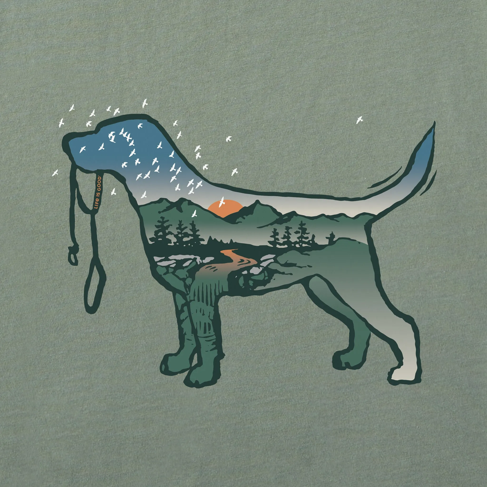 Men's Macro Micro Dogscape Long Sleeve Tee Life is Good