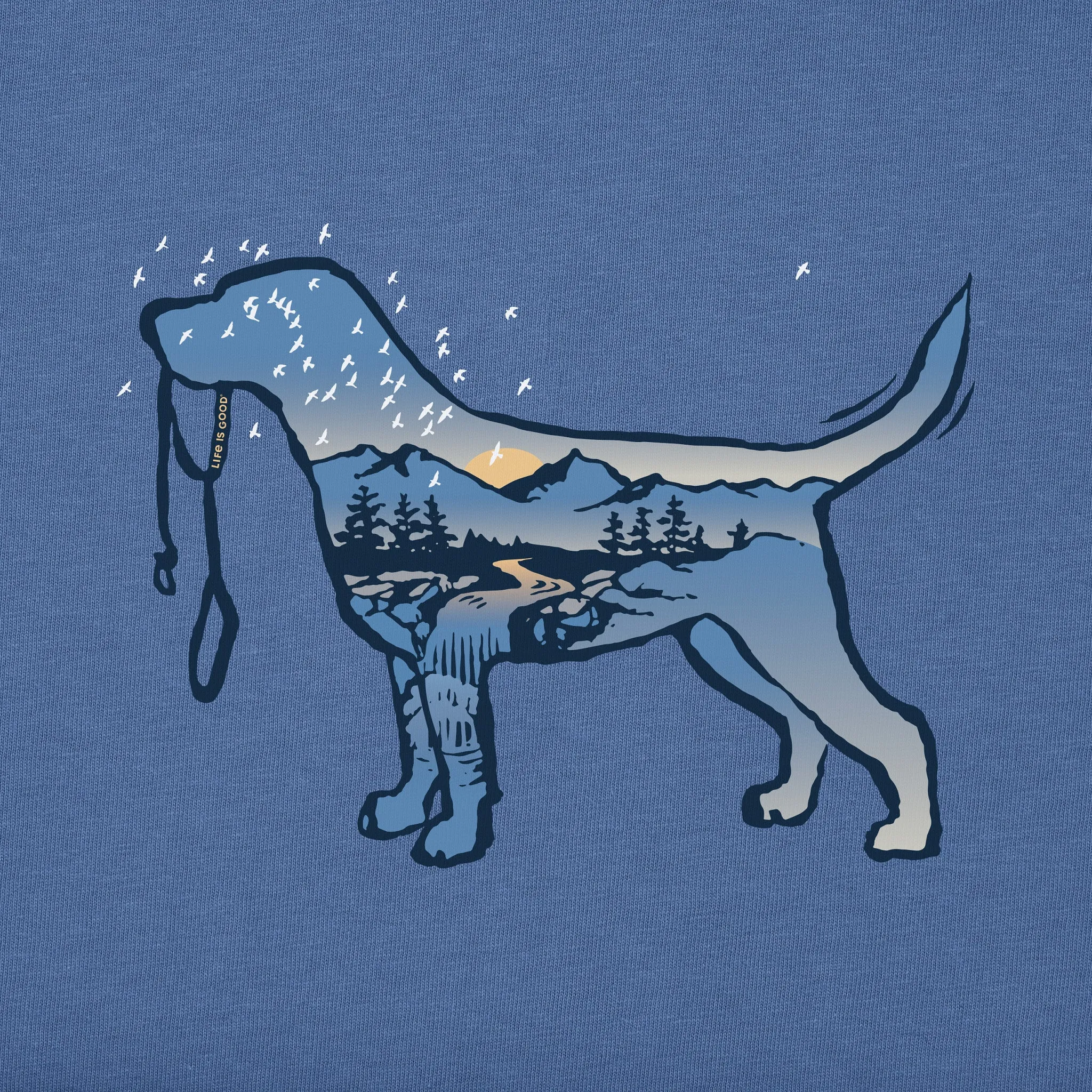 Men's Macro Micro Dogscape Long Sleeve Tee Life is Good