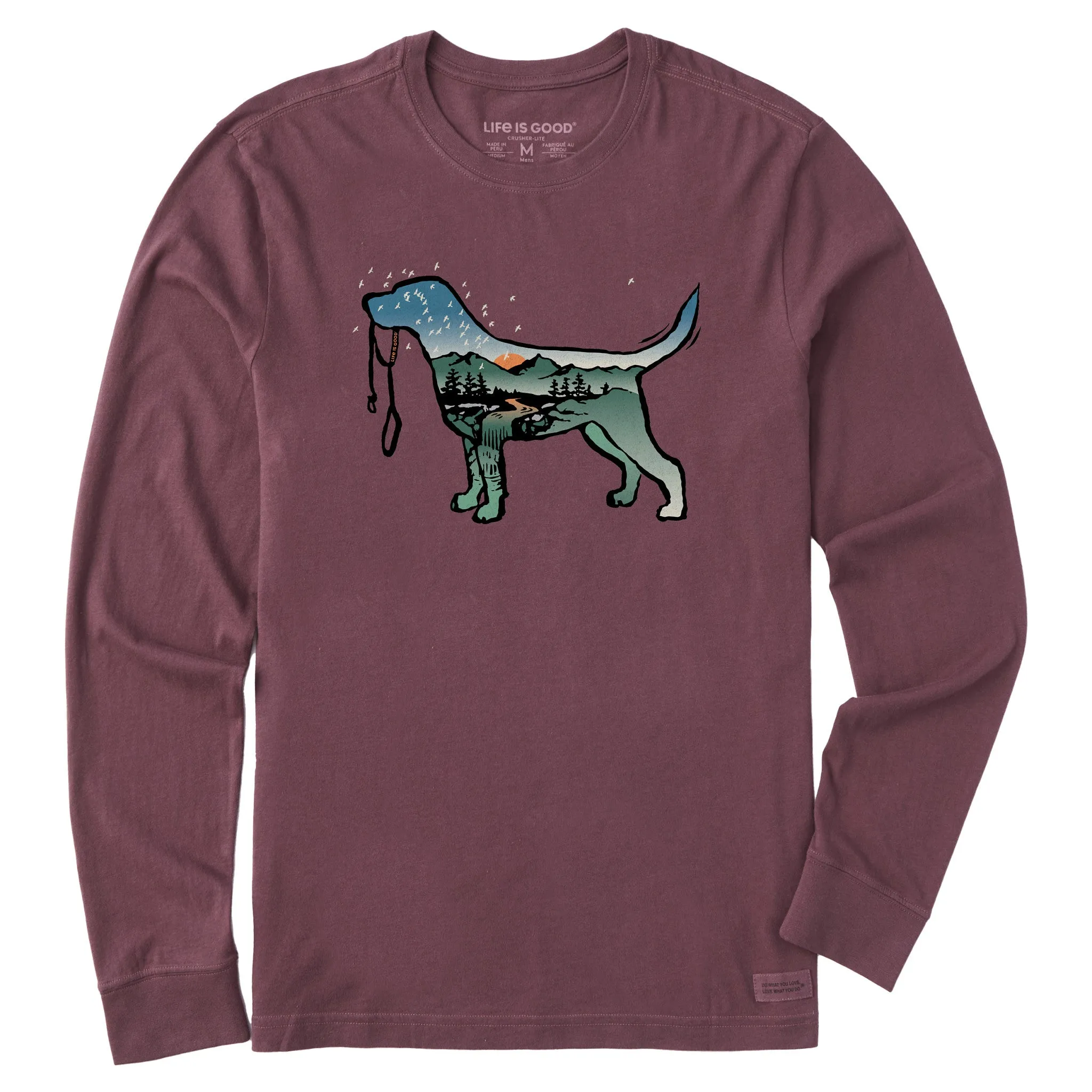 Men's Macro Micro Dogscape Long Sleeve Tee Life is Good