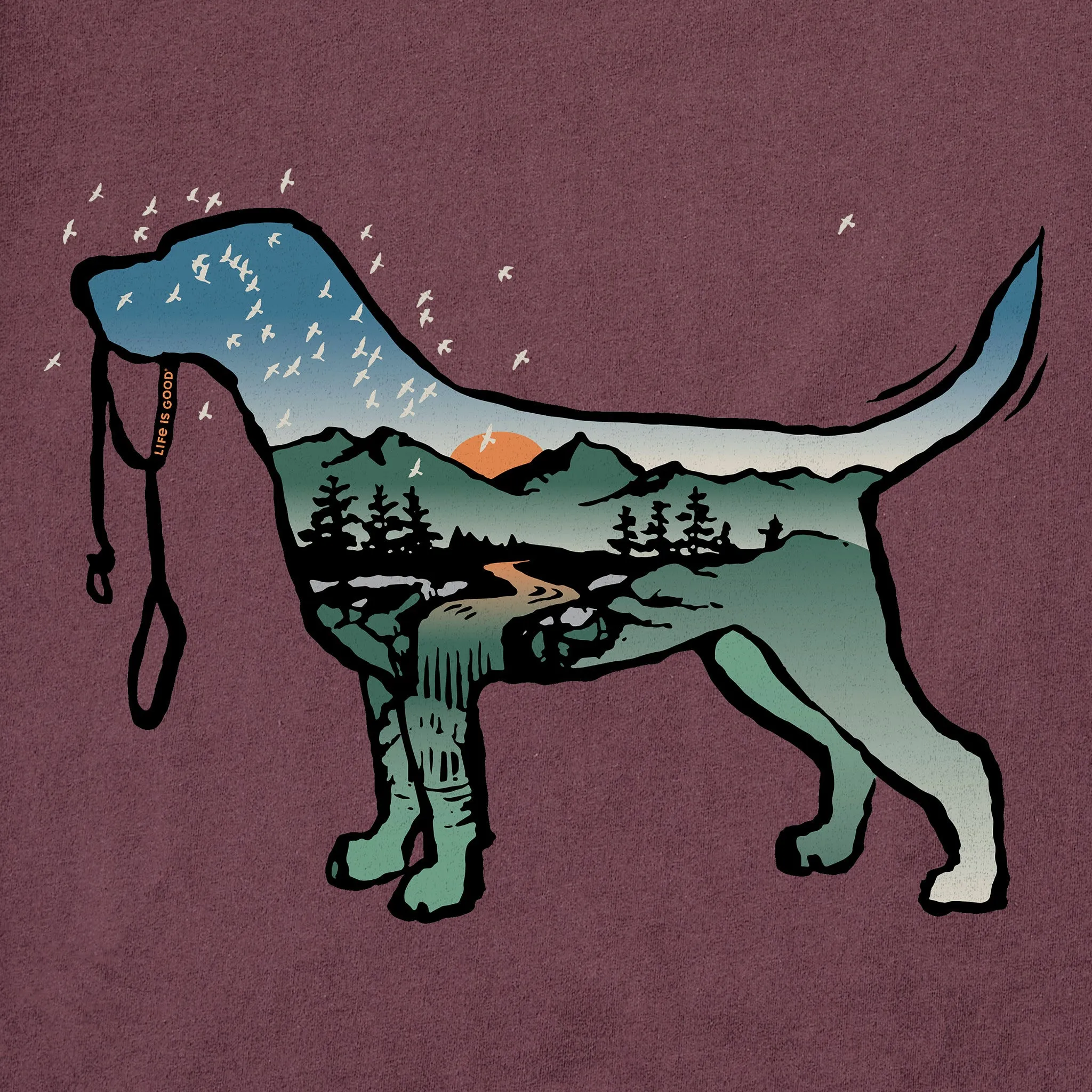 Men's Macro Micro Dogscape Long Sleeve Tee Life is Good