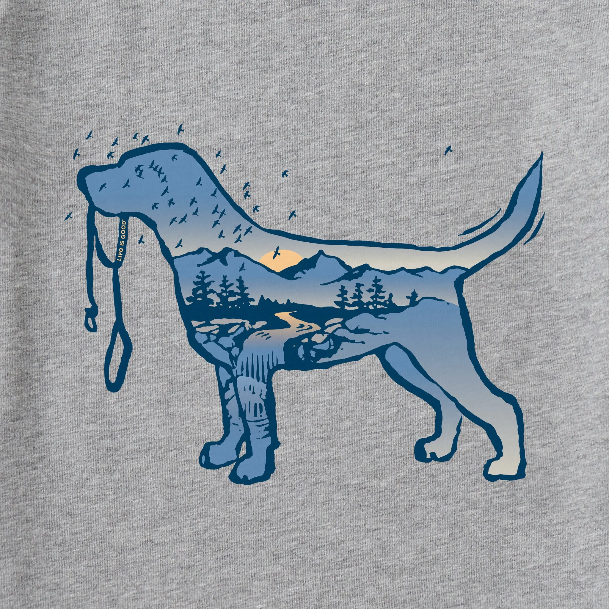 Men's Macro Micro Dogscape Long Sleeve Tee Life is Good