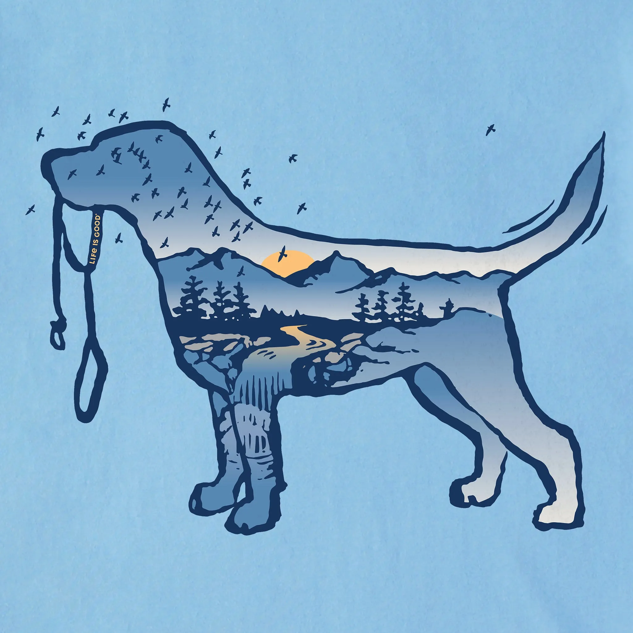 Men's Macro Micro Dogscape Long Sleeve Tee Life is Good