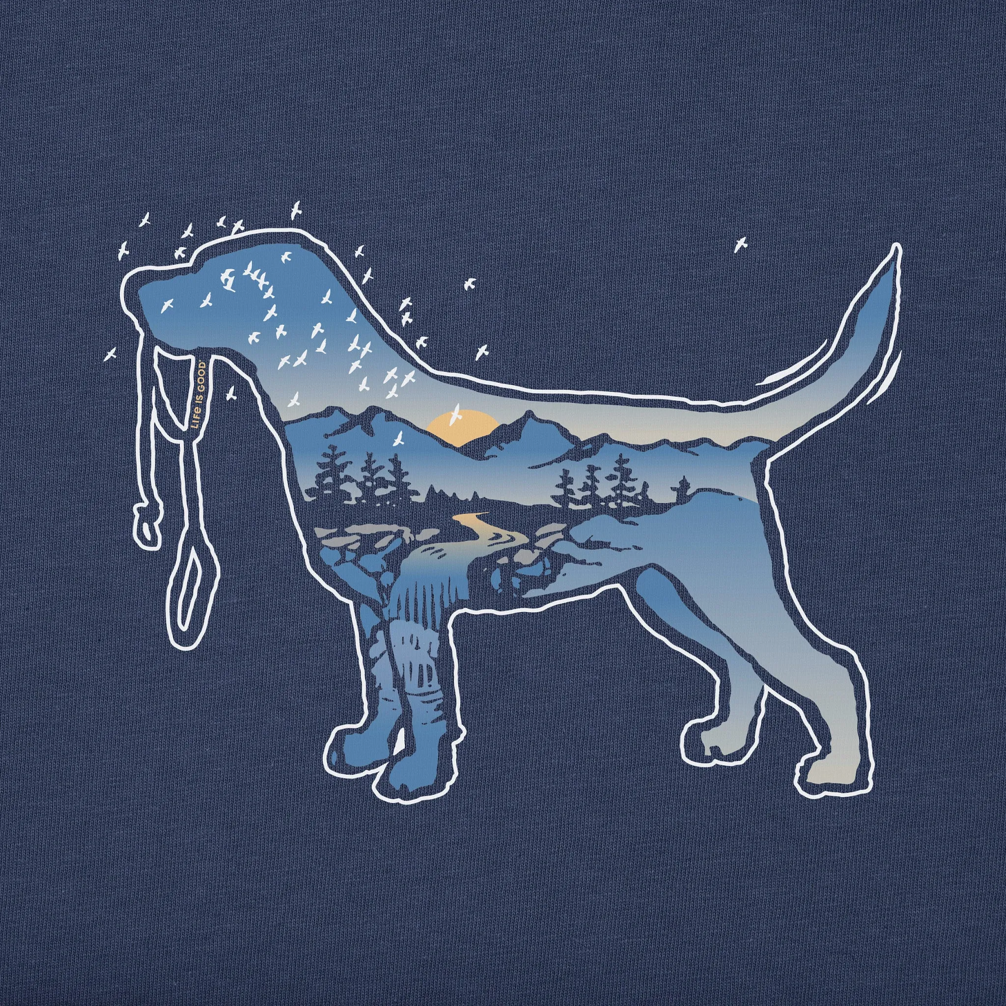 Men's Macro Micro Dogscape Short Sleeve Crusher Tee Life is Good
