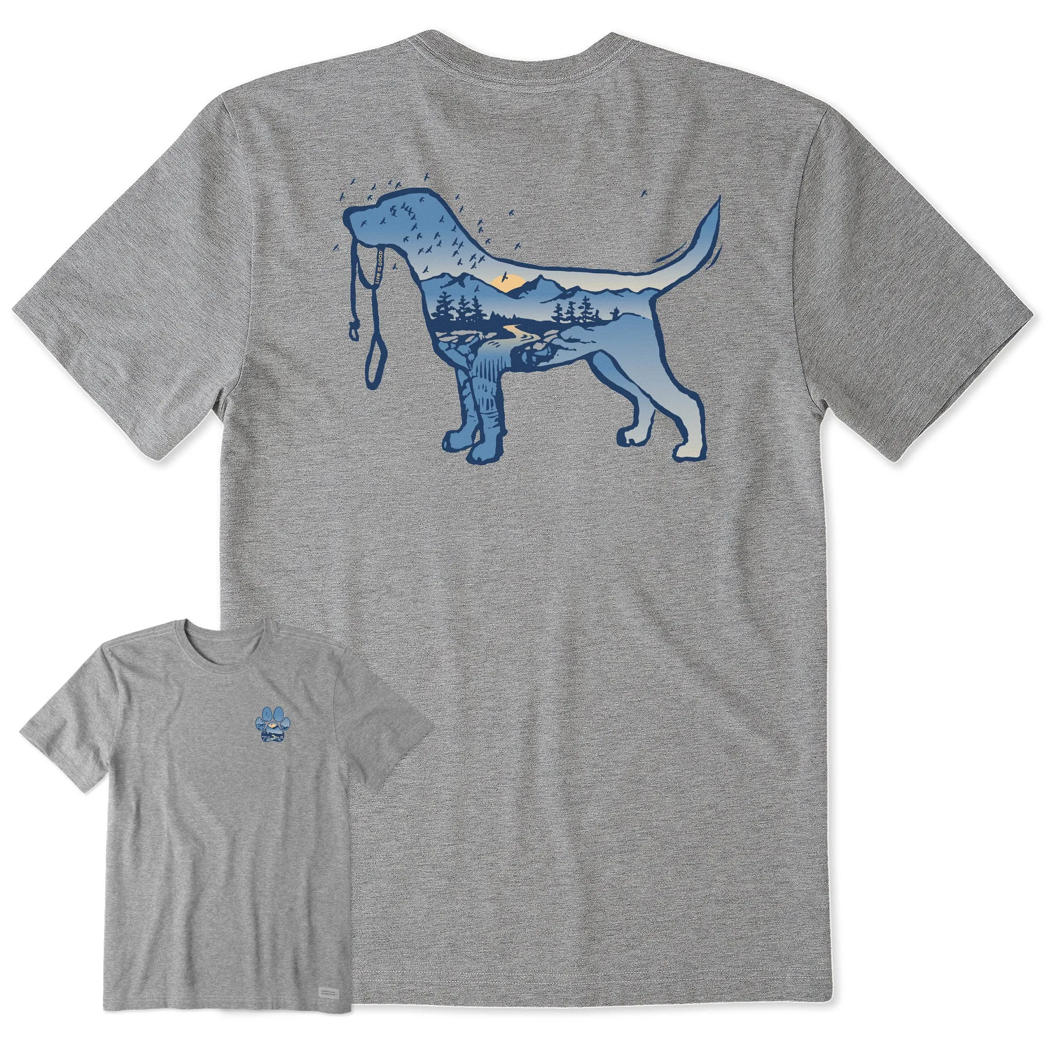 Men's Macro Micro Dogscape Short Sleeve Crusher Tee Life is Good