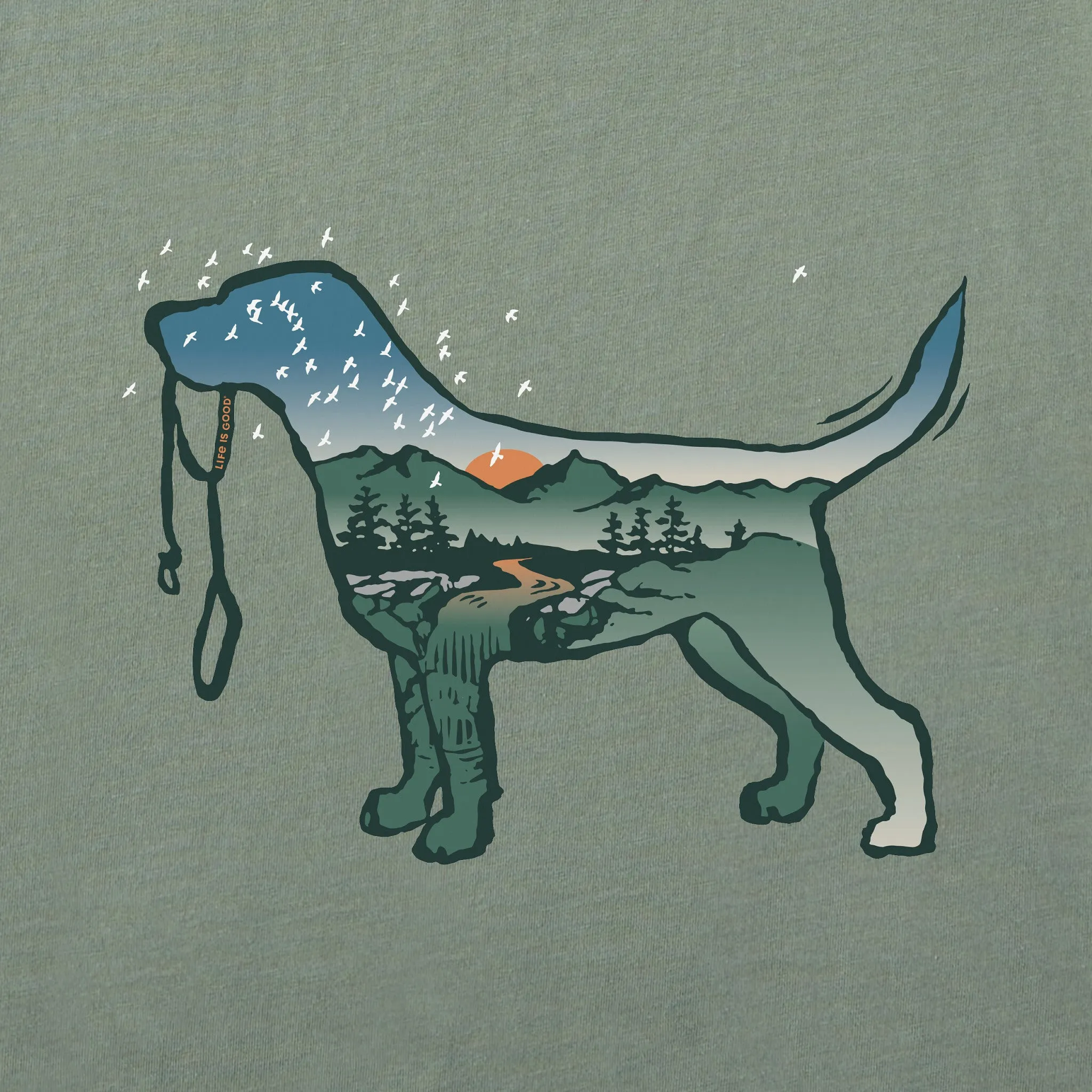 Men's Macro Micro Dogscape Short Sleeve Crusher Tee Life is Good