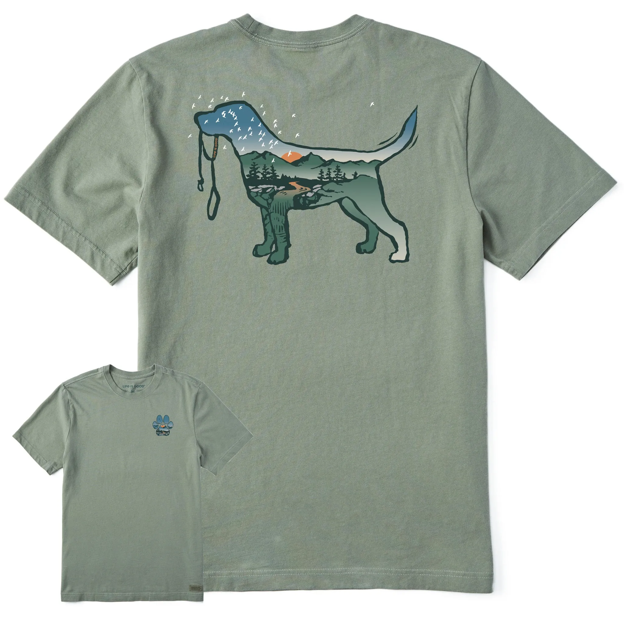Men's Macro Micro Dogscape Short Sleeve Crusher Tee Life is Good
