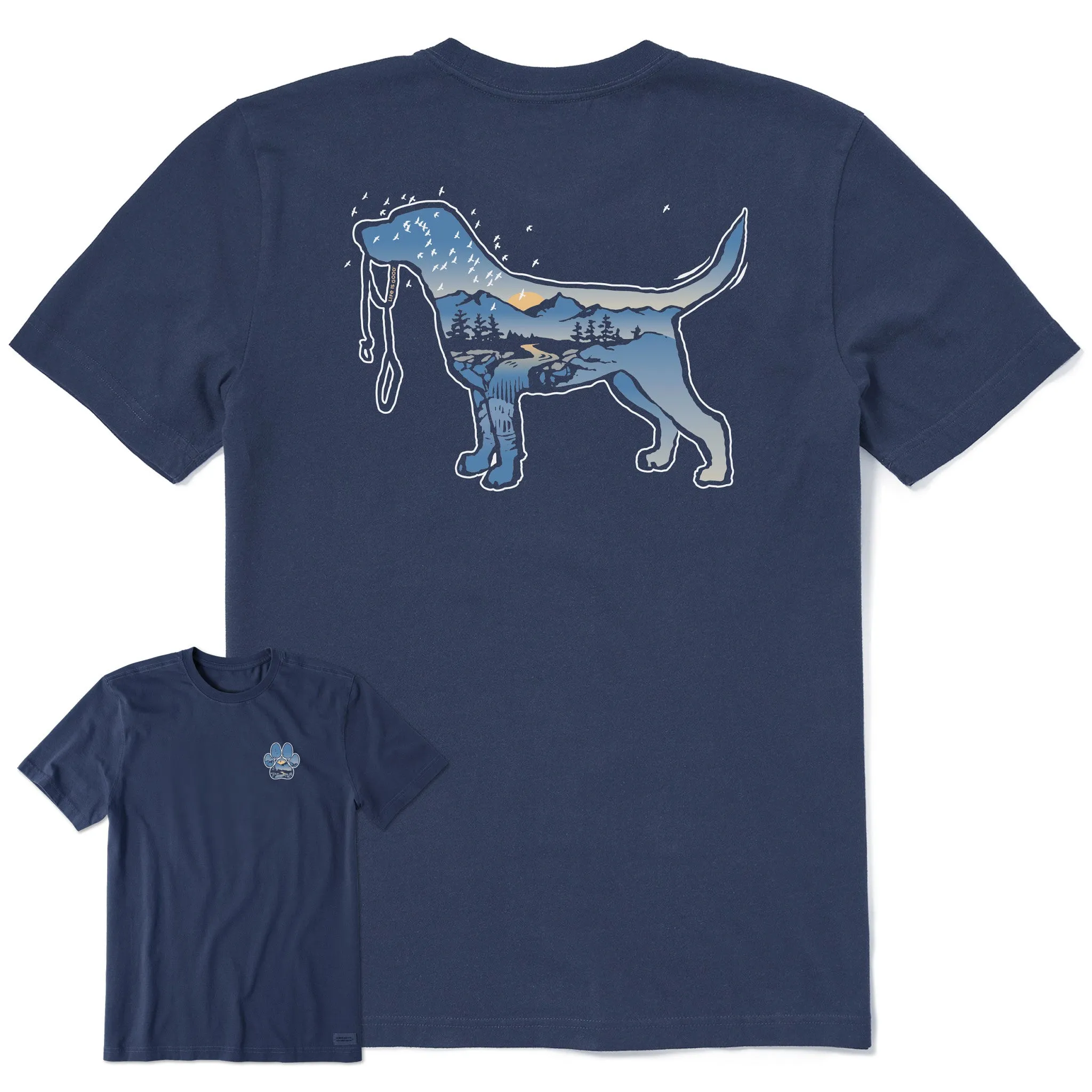 Men's Macro Micro Dogscape Short Sleeve Crusher Tee Life is Good