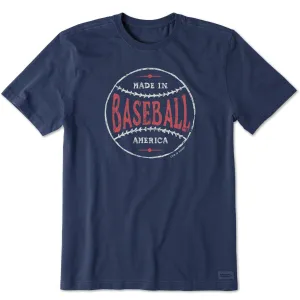 Men's Made in America Baseball Short Sleeve Crusher Tee Life is Good