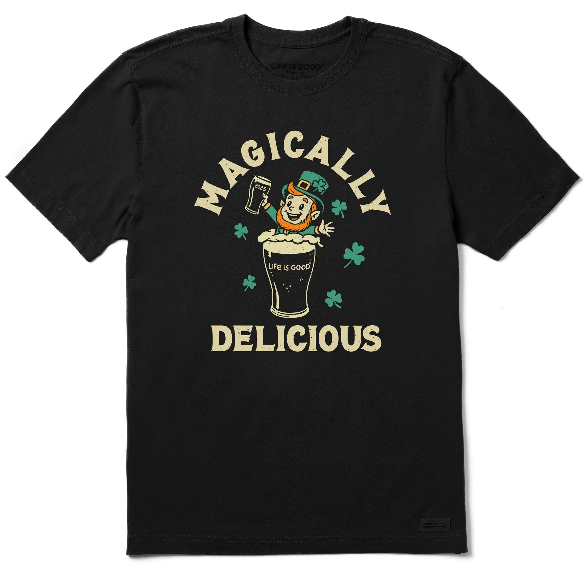 Men's Magically Delicious Leprechaun Beer 2025 Short Sleeve Crusher Tee Life is Good