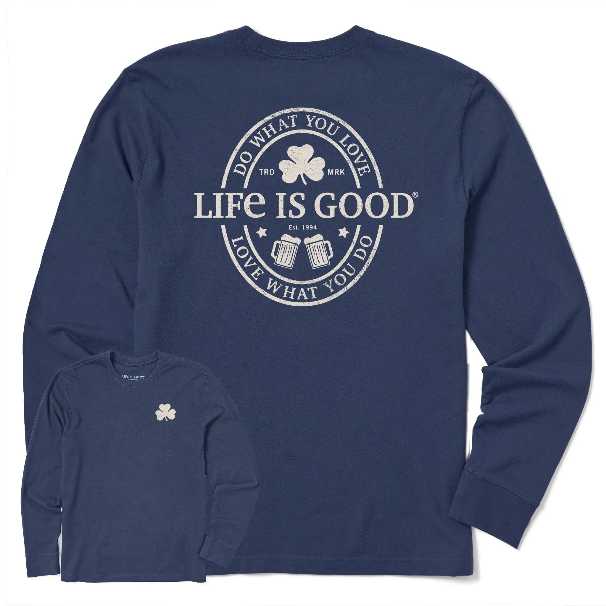 Men's Manifesto DWYL Clover Pints Long Sleeve Crusher Tee Life is Good
