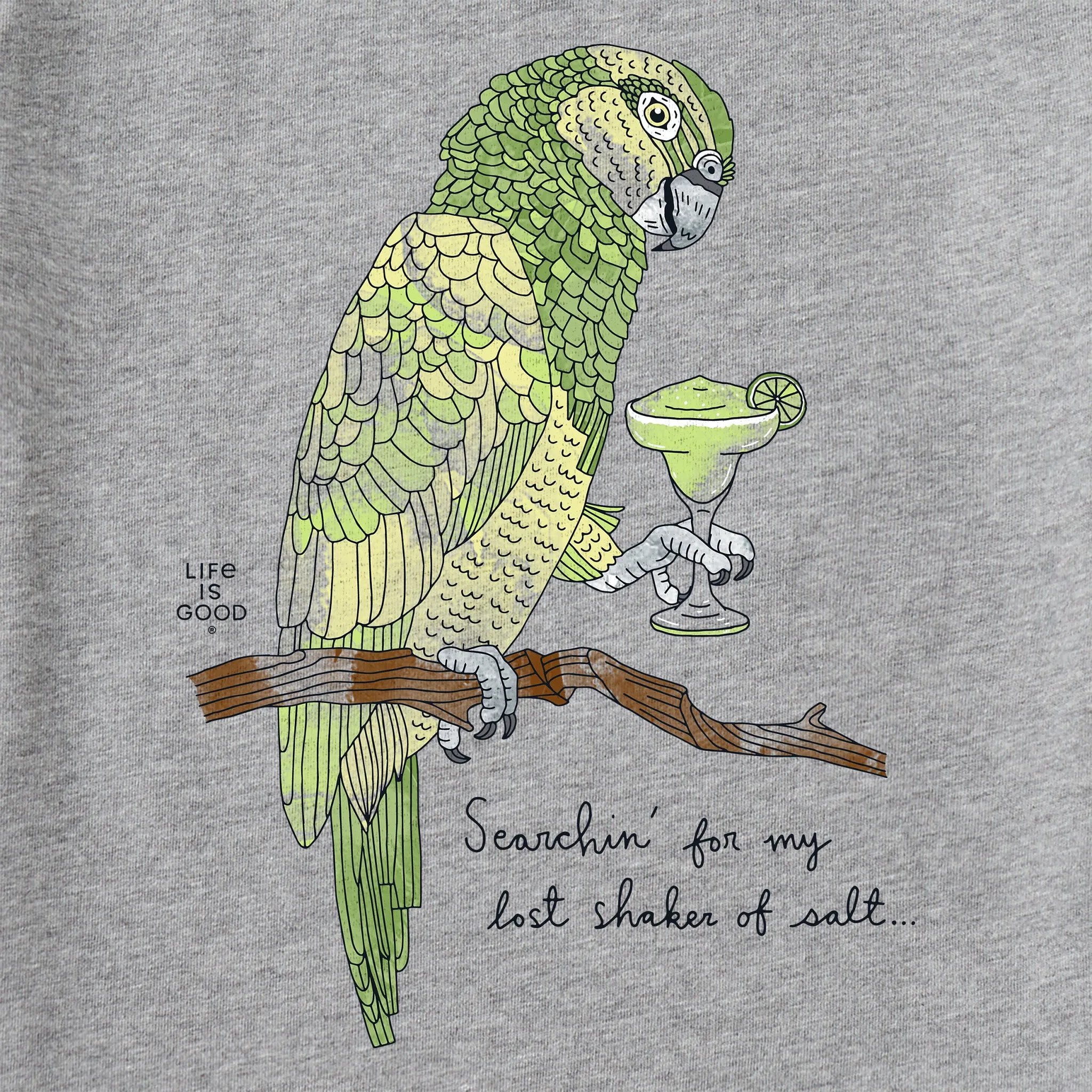 Men's Margarita Parrot Short Sleeve Crusher Tee Life is Good