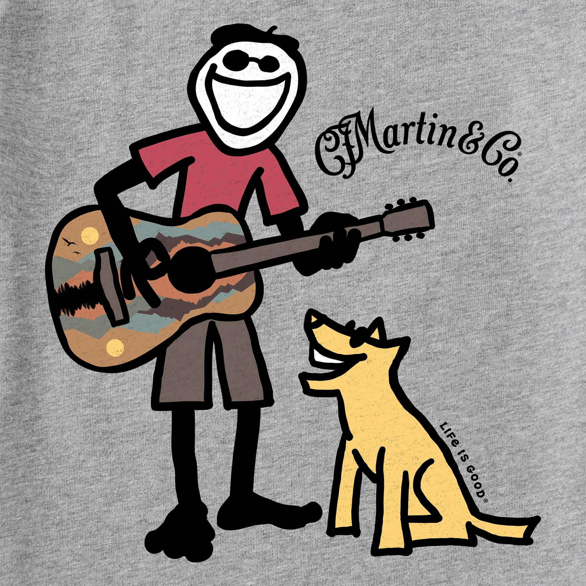 Men's Martin Jake & Rocket Guitar Short Sleeve Crusher Tee Life is Good